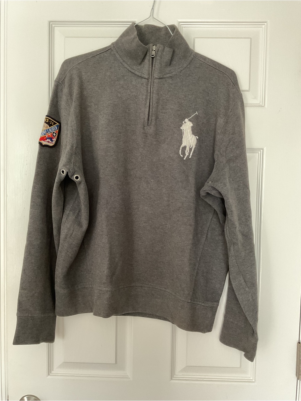 Polo by Ralph Lauren Gray Quarter-Zip Sweatshirt with Embroidered Pony